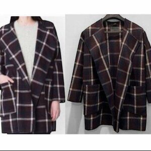 Storm & Marie Wool Plaid Coat Oversized
